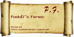 Puskás Ferenc névjegykártya