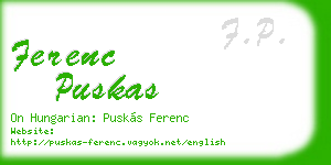 ferenc puskas business card